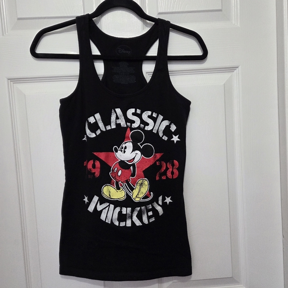 Disney Women’s Racerback Mickey Mouse Black Tank Top Size Medium Summer Spring